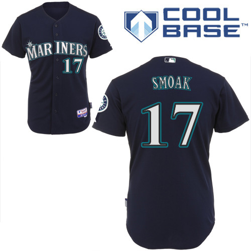 Hot sale Seattle Mariners 17 Justin Smoak Blue Cool Base MLB Jersey Baseball MLB Jerseys
